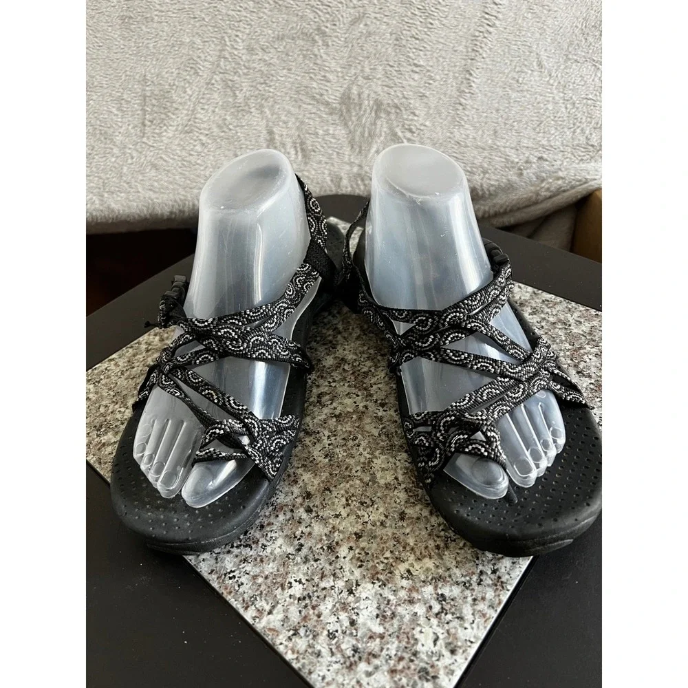 Skechers Outdoor Lifestyle Womens Black White Strappy Hiking Sandals‎ Buckle 11